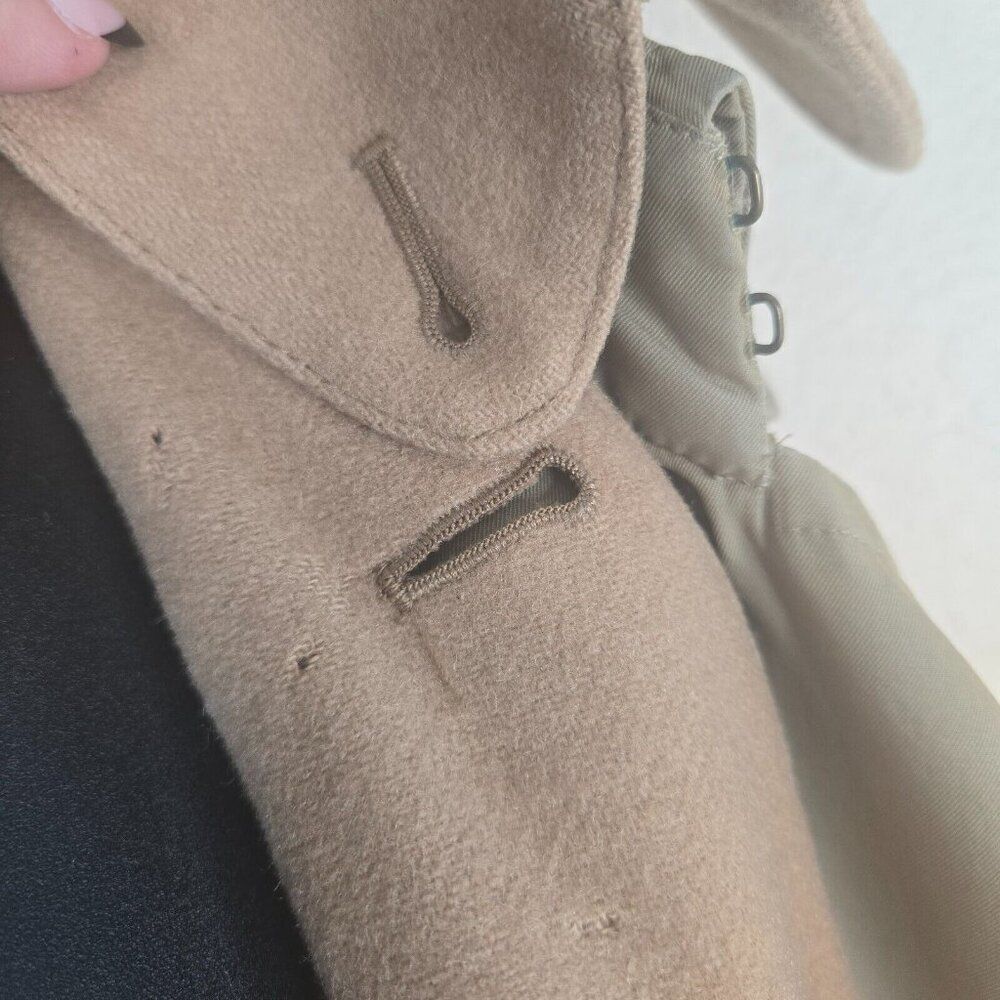 Burberrys Vintage Kensington Belted Trench Coat Womens 10 Khaki Nova Wool Lined - Picture 14 of 16